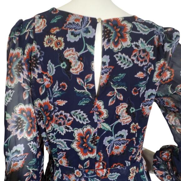 Julia Jordan Floral Long Sleeve Dress – Navy – Size 6 - Picture 4 of 8
